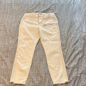 Judy Blue White Relaxed Fit Jeans with Braided Detail